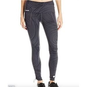 Desigual Celana Ketat Active Legging Fold Over Swirl Gray Womens Medium Designer